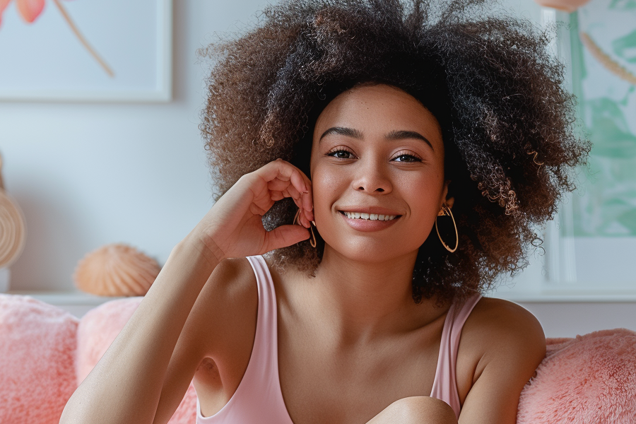 pink two seater sofa